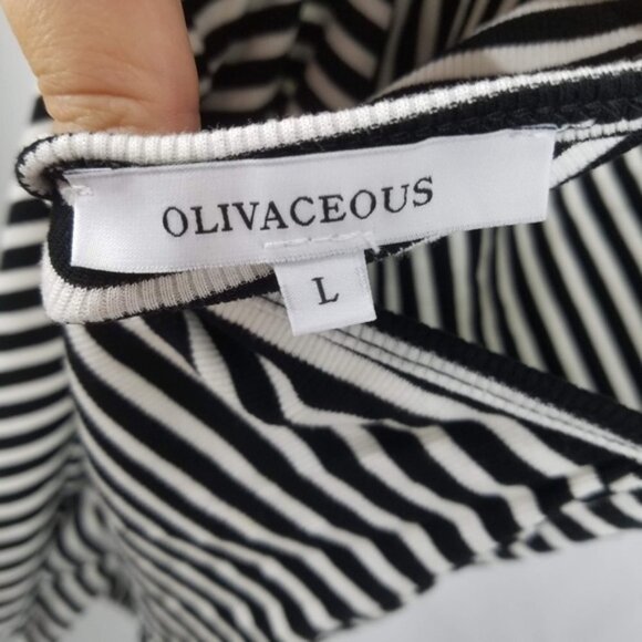 Olivaceous Dress Womens Large Striped Low Cross Back Skater - Picture 4 of 5